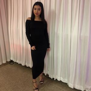 Black Long Sleeve Maxi Dress